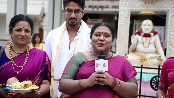 The cast of Gattimela visits the 'Raghavendra Swami' temple-Gattimela Jathre - Curtain Raiser