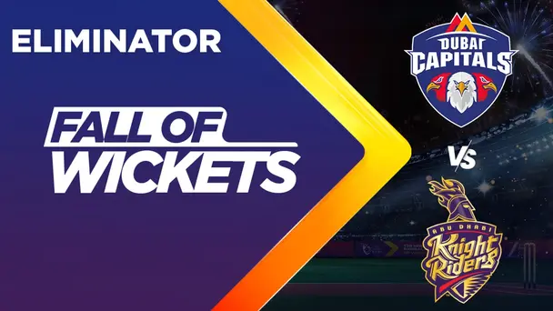 Dubai Capitals vs Abu Dhabi Knight Riders | Full Match | Fall of Wickets