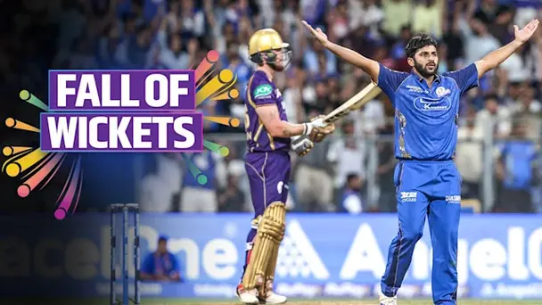KKR Fall of Wickets vs MI