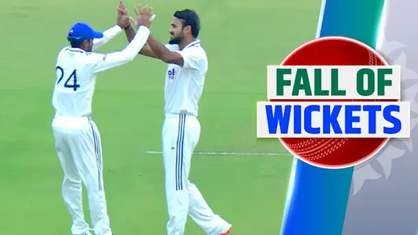 SA A Fall of Wickets vs IND A: 2nd Unofficial Test, 1st Inns