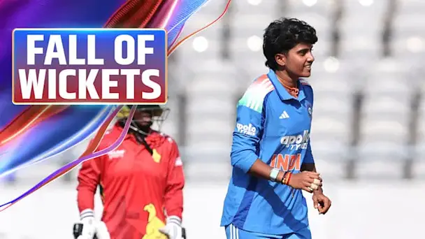 ZIM W Fall of Wickets vs IND W: 1st ODI