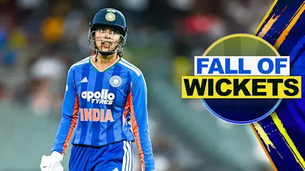 IND W Fall of Wickets vs AUS W: 3rd T20I