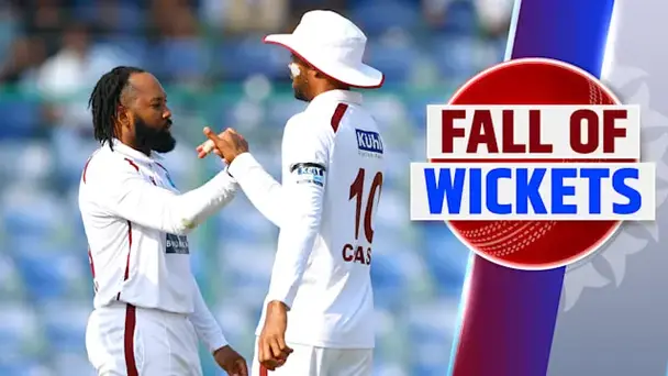 2nd Test, 1st Inns: IND Fall of Wickets