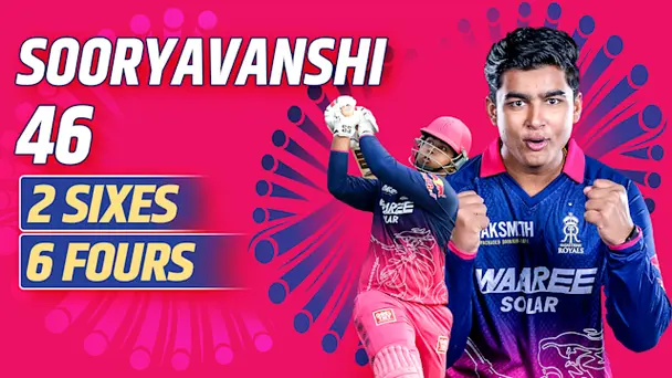 Sooryavanshi's 46 vs KKR