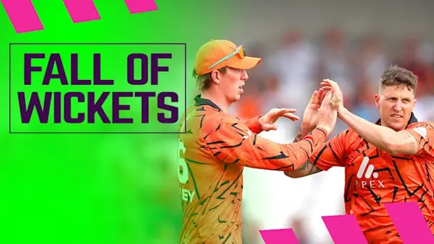 Manchester Super Giants Fall of Wickets vs SunRisers Leeds