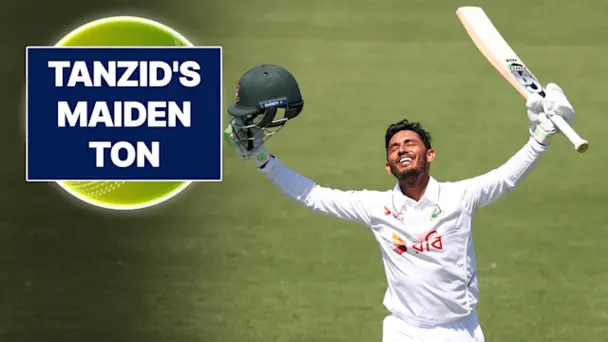 Tanzid's First Ton in Only His 2nd Test