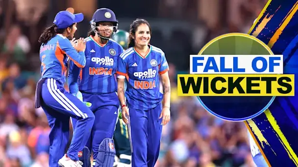 AUS W Fall of Wickets vs IND W: 1st T20I
