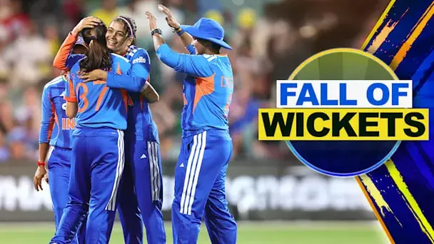 AUS W Fall of Wickets vs IND W: 3rd T20I