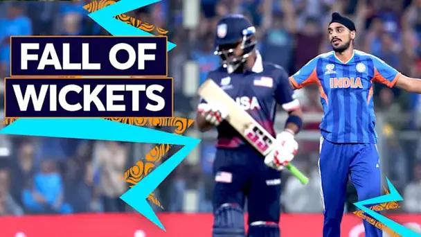 USA Fall of Wickets vs IND
