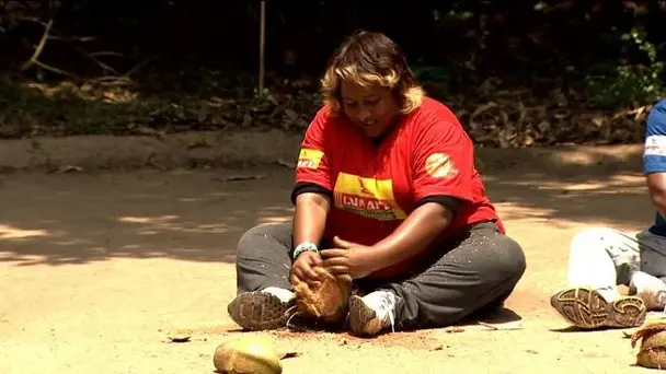Contestants Have To Hollow Out Coconuts