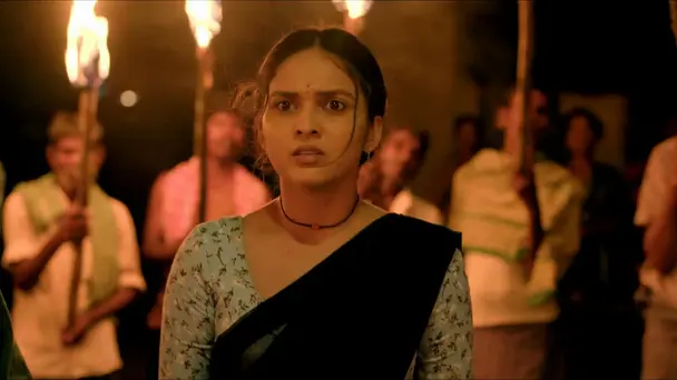 Village people protest against Gayathri