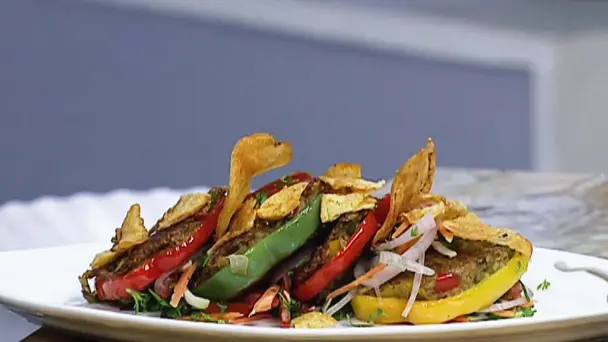 Tofu Tikkis In Bell Pepper Rings!