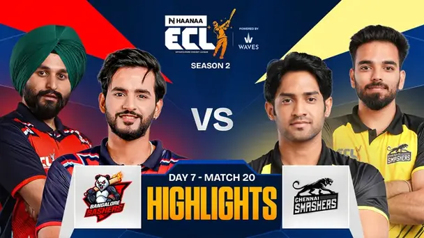 ECL Match 20 Bangalore Bashers Vs Chennai Smashers- Highlights