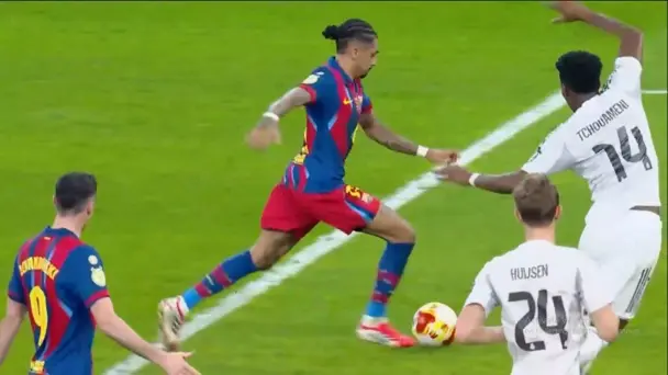 Raphinha pierces Real’s defence and slots into the far corner