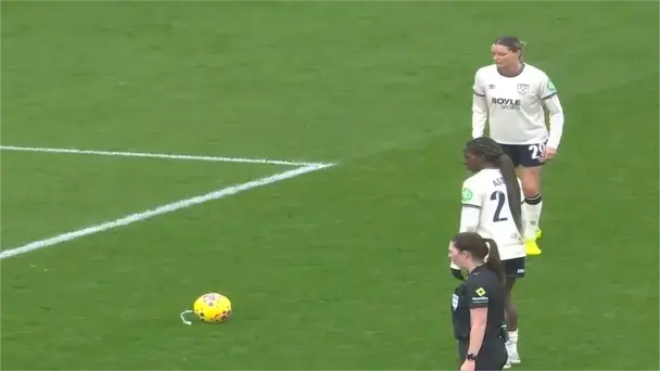 STUNNING! Verena Hanshaw curls in a free-kick for the lead