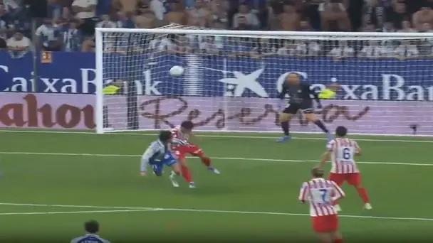 Unstoppable! Pere Milla’s brilliant header rocked the net