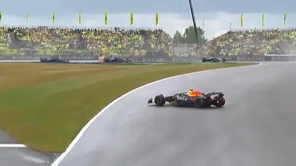 SPIN & SLIDE! Verstappen dropped to P10 post restart drama
