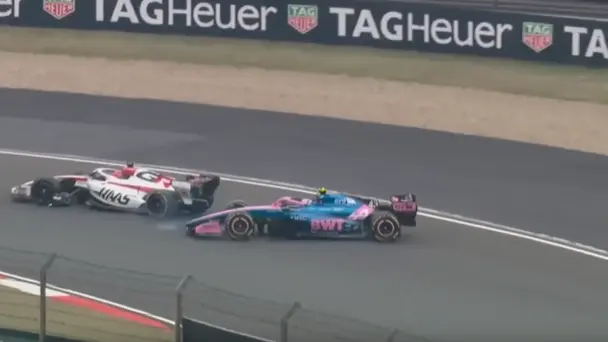 On-Track Collision! Colapinto and Ocon spin out of control