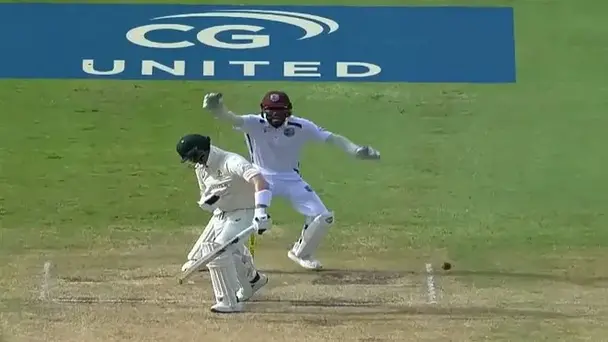 LBW MAGIC! Greaves ended Smith’s stay with a peach
