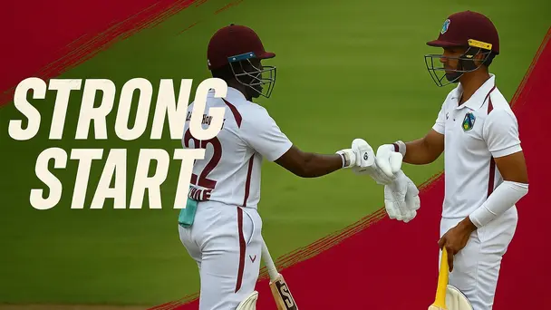 West Indies put up 194/3 on board | 1st Test, Day 1 | Short highlights