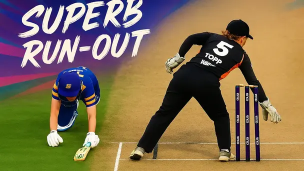 Pure Keeper Craft! Holly Topp pulls off a skillful run-out
