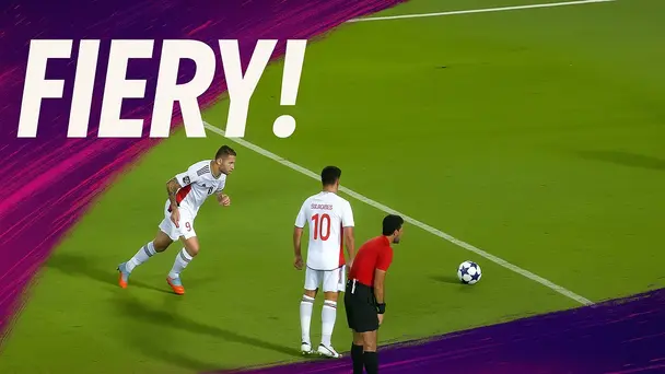 FIERY! Ray Manaj’s rocket free-kick tore the net apart