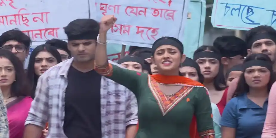 Parul and Rayan's Protest March - Parineeta