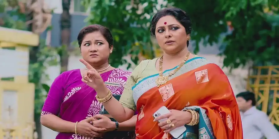 Indrani Plucks a Flower from Kusum's Plant - Kusum