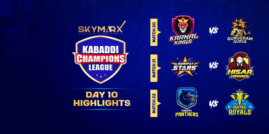 Kabaddi Champions League  Highlights Day 10