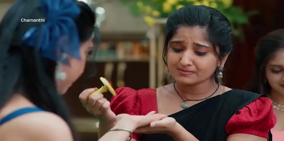 Chamanthi Stamps Prem's Initial on Her Palm - Chamanthi - Promo