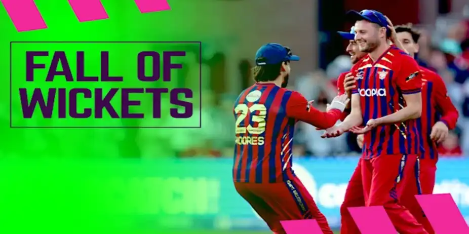Trent Rockets' Fall of Wickets vs Manchester Super Giants
