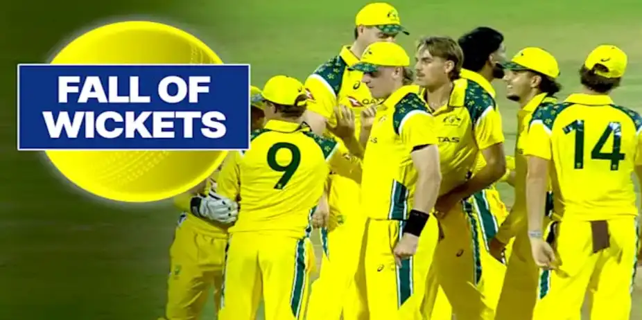 IND A Fall of Wickets vs AUS A in 1st ODI