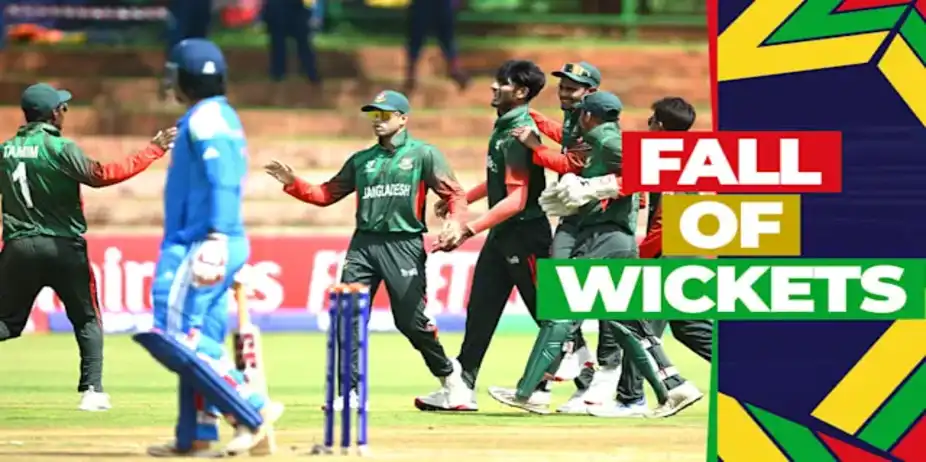 IND Fall of Wickets vs BAN