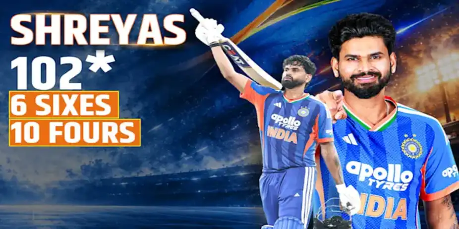 Shreyas' 102* vs WI in 1st T20I