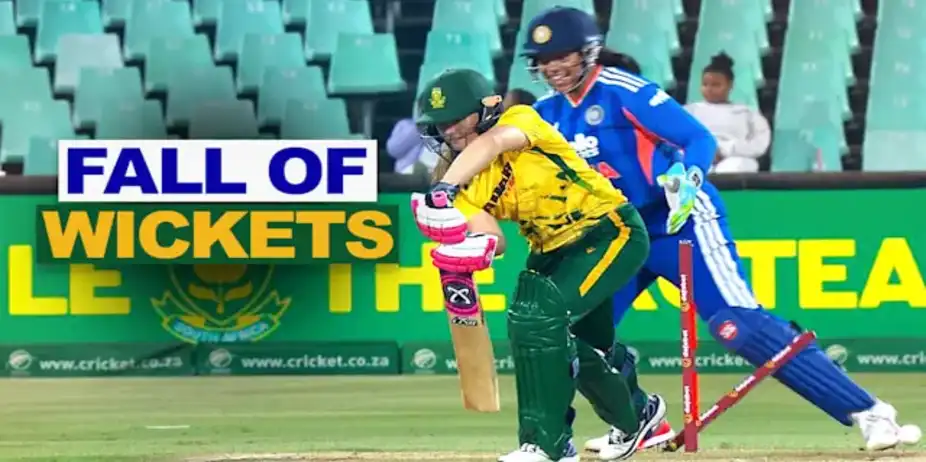 SA W Fall of Wickets vs IND W