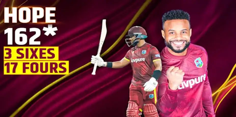 Hope's 162* vs IND in 3rd ODI