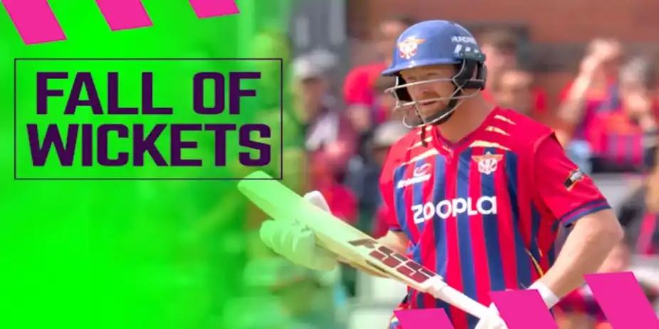 Manchester Super Giants Fall of Wickets vs Birmingham Phoenix
