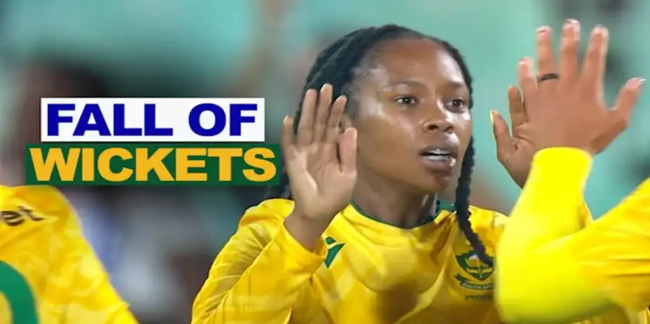 IND W Fall of Wickets vs SA W