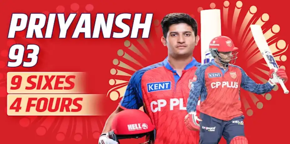 Priyansh's 37-ball 93 vs LSG