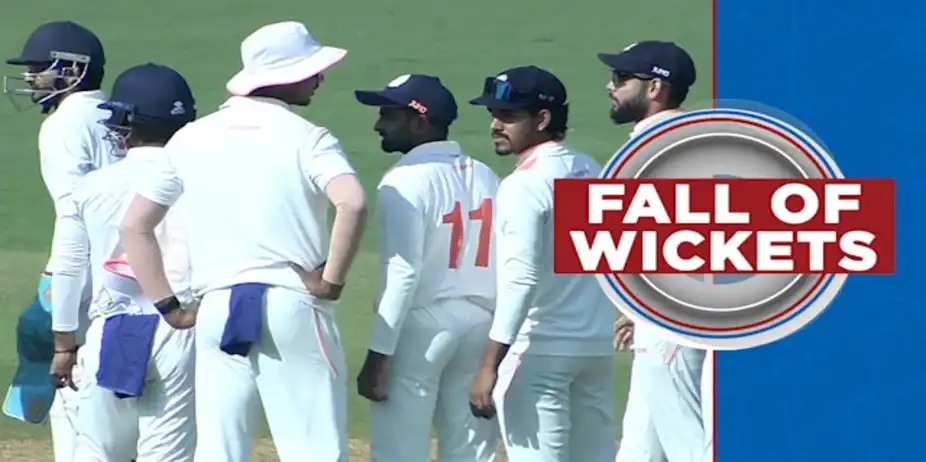 Odisha Fall of Wickets vs Vidarbha, 1st Inns