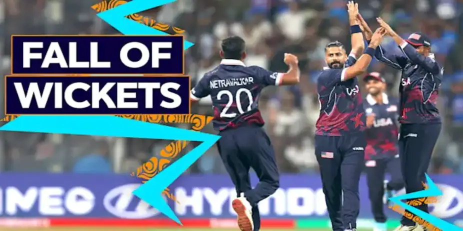 IND Fall of Wickets vs USA