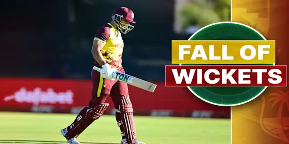WI Fall of Wickets vs SA: 2nd T20I