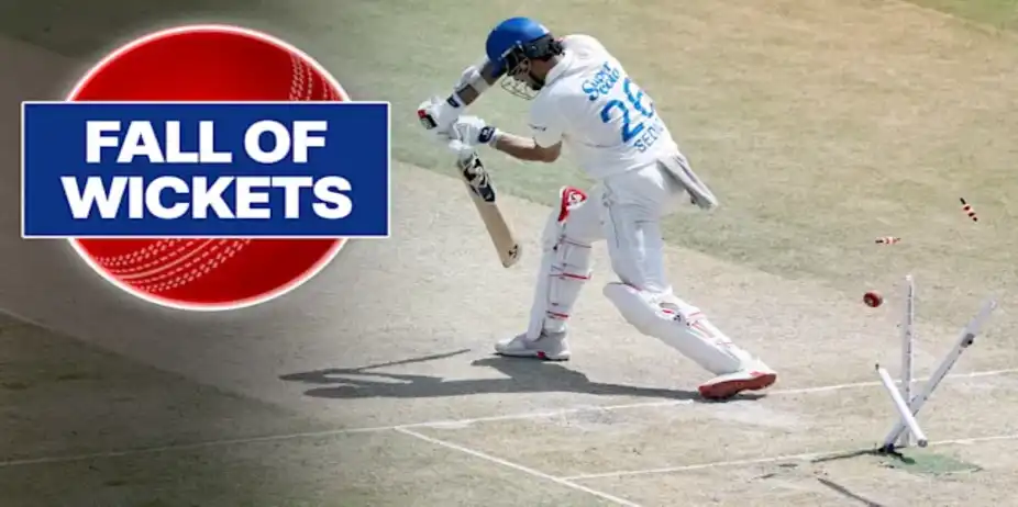 AFG Fall of Wickets vs IND: Only Test, 1st Inns