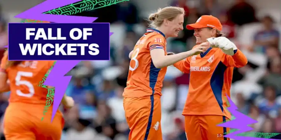 IND Fall of Wickets vs NED