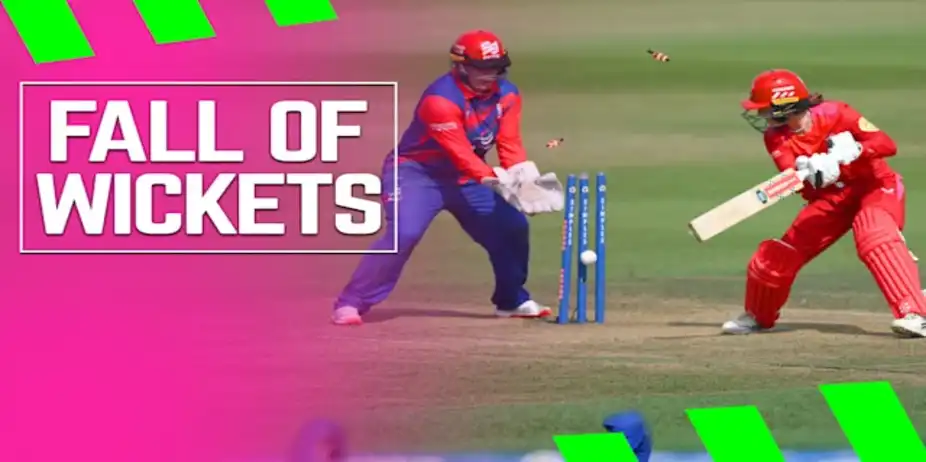 Welsh Fire Fall of Wickets vs Southern Brave