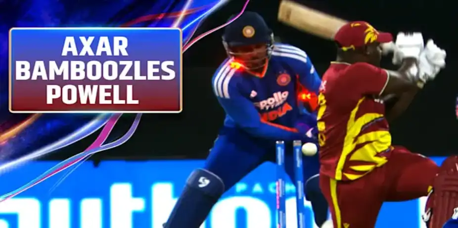Bowled' em! Axar Castles Powell for a Duck