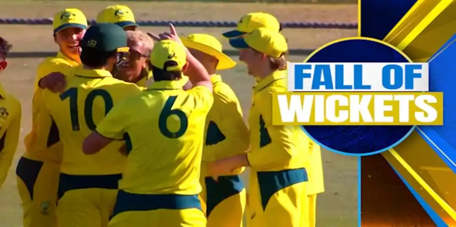 AUS U19 vs IND U19, 2nd ODI: IND U19 Fall of Wickets