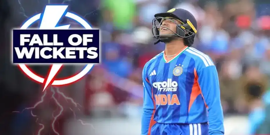 IND Fall of Wickets vs ENG in 3rd T20I