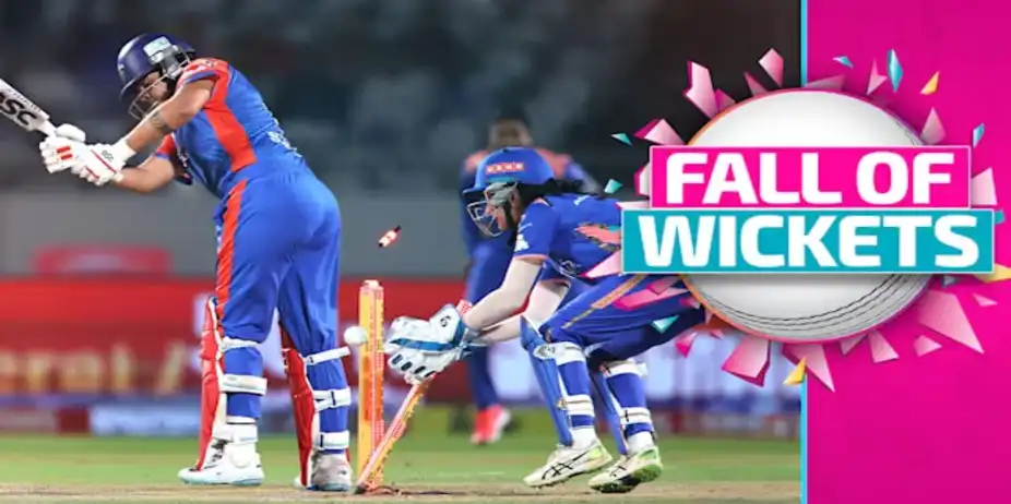 DC Fall of Wickets vs MI