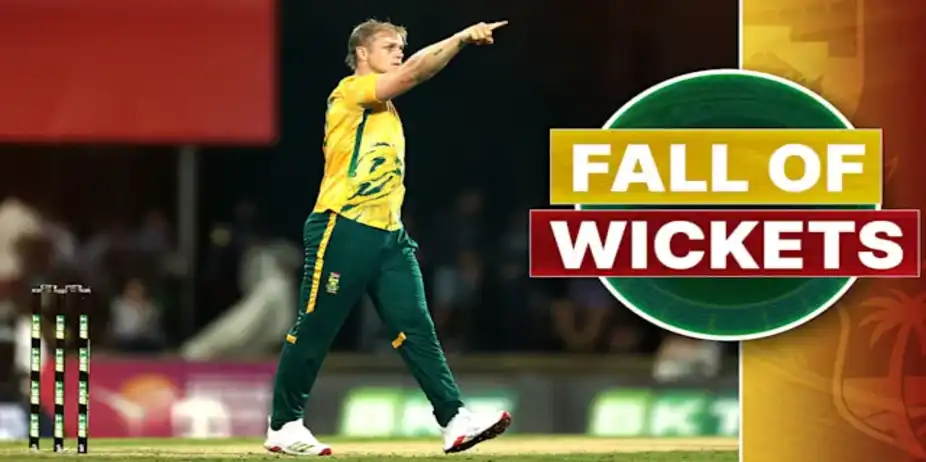WI Fall of Wickets vs SA: 1st T20I